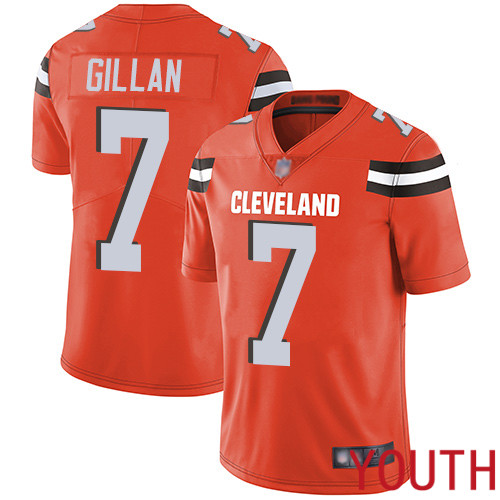 Cleveland Browns Jamie Gillan Youth Orange Limited Jersey #7 NFL Football Alternate Vapor Untouchable->youth nfl jersey->Youth Jersey
